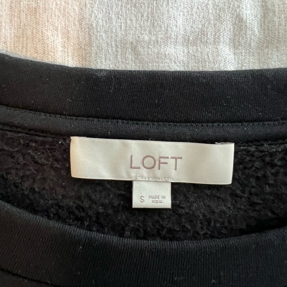 LOFT Black Crew Neck Sweater with Bow Accents - Picture 8 of 9